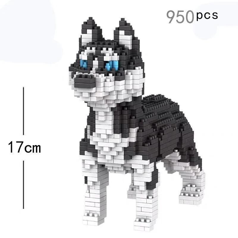 Pet Dog Building Blocks Teddy Hughes Corgi Snowy Shepherd Husky Dog Model Mini Collie Dog Style Bricks