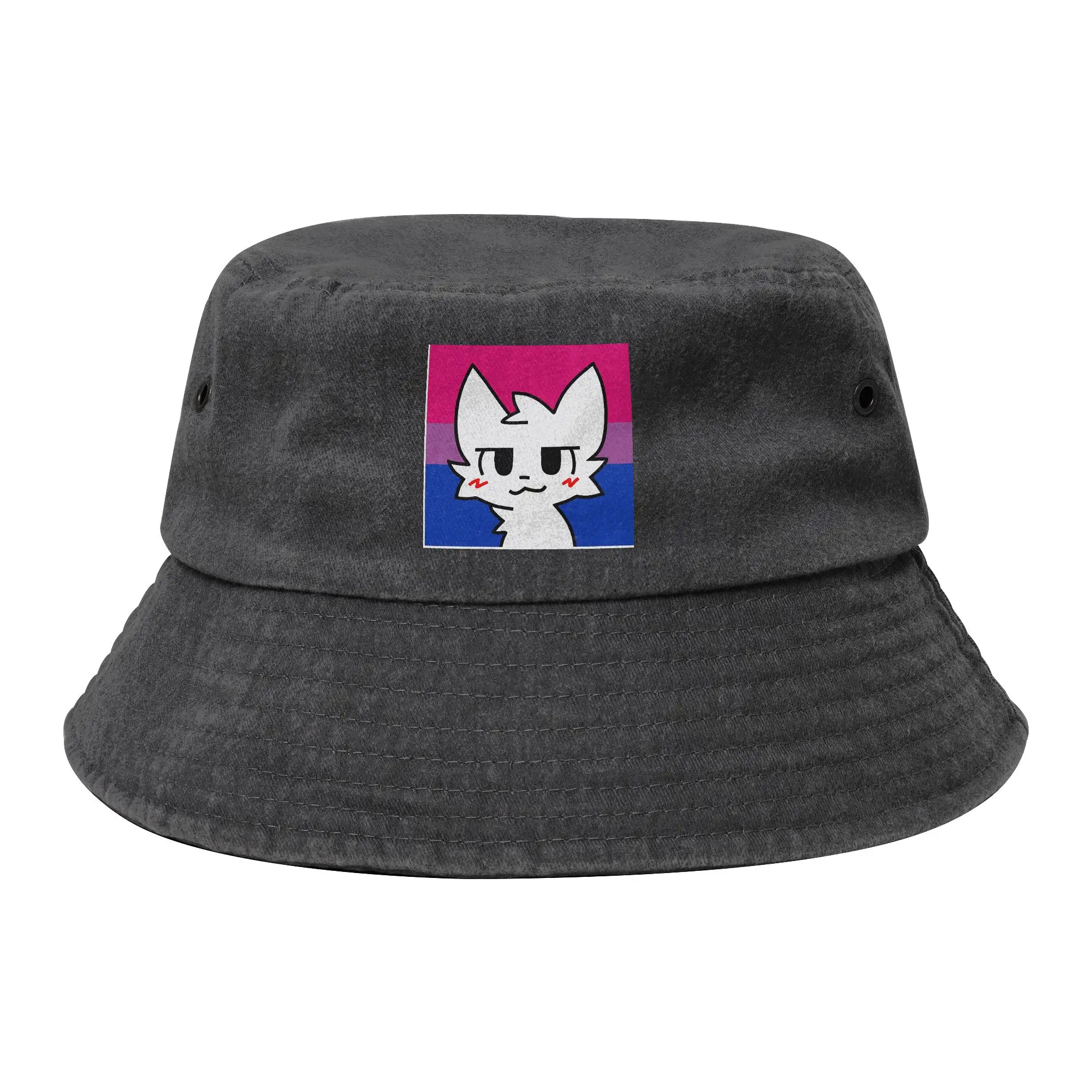 Vocation Boykisser Bucket Hat Teen Distressed Cotton Sun Hats Cat Bob Hat Fishing Hat