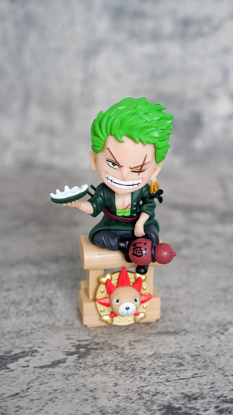 Kawaii Anime One Piece Luffy Roronoa Zoro Sanji with Thousand Sunny Boats PVC Action Figure Statue Collectible Model Toys Doll