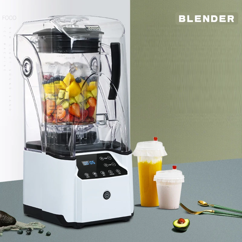 2.2L Silent Smoothie Machine With Cover Ice Smoothie Machine 2000W Ice Blender Heavy Duty