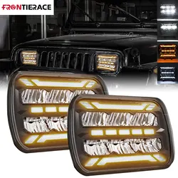 7x6 Inch LED Halo Headlight 7 LIGHT LEED Look of Folding Magnifying X3 Airsoft Projector for Toyota Nissan GMC  Accessories