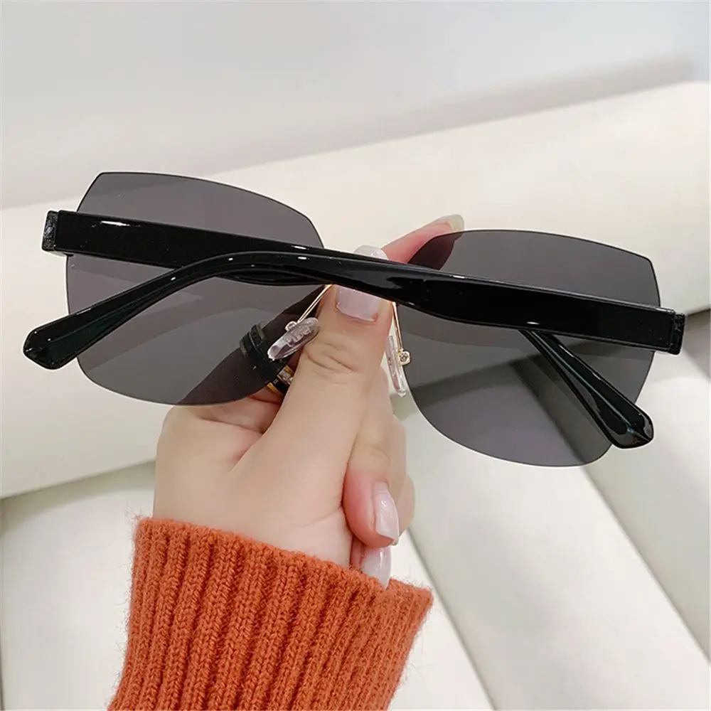 2024 Retro Sunglasses Women Brand Designer Rimless Gradient Sun Glasses Fashion Shades Outdoor Sports Frameless Eyeglasses