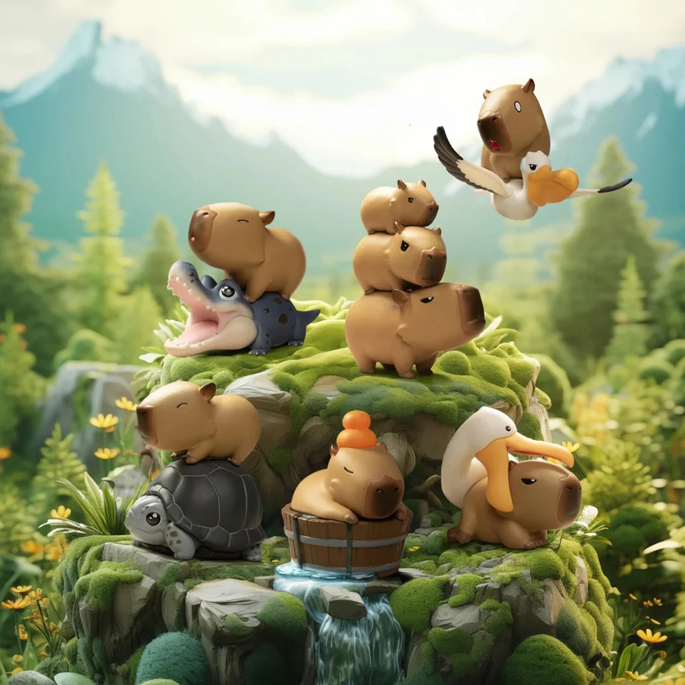 

Слепая коробка серии Capibara-милые фигурки капибары, креативные украшения ручной работы, модные игрушки и подарок для хобби