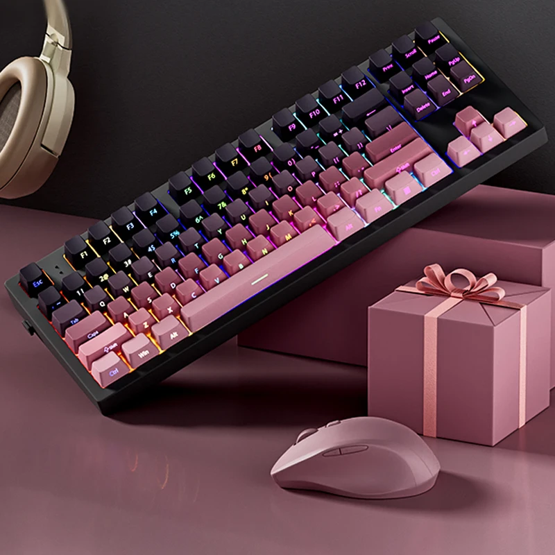 Blackberry 135 Keys Double Shot PBT Keycaps Cherry Profile Side Print Shine Through Keycaps for MX Switches Mechanical Keyboard