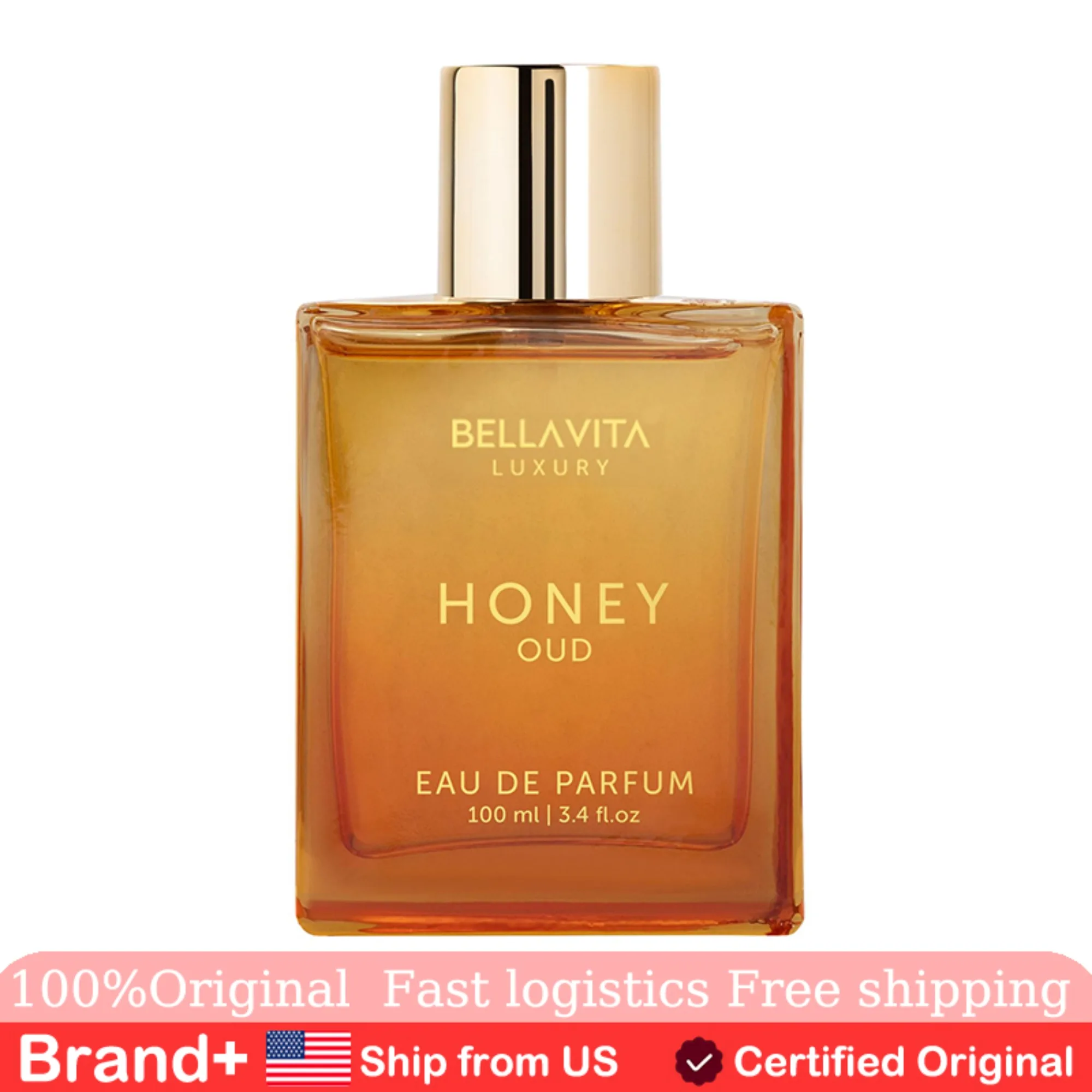 

Bellavita Luxury Honey Oud Eau De Parfum 100ML Unisex Perfume Women Men Portable Long Lasting Fragrance Cologne Natural Portable