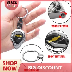 Metal Skull Car Badges Keychain Key Ring Key Holder Auto Accessorie For Chevrolet Cruze Lacetti Captiva Z71 Equinox Impala Aveo