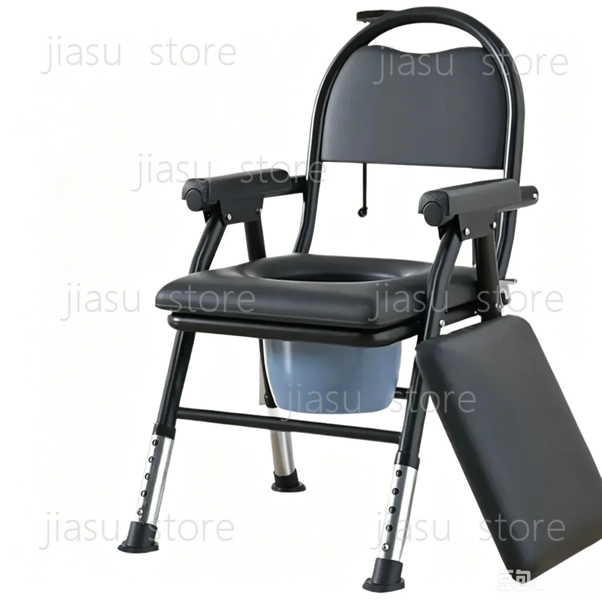 

Elderly toilet chair bold reinforcement folding toilet stool medical portable mobile toilet