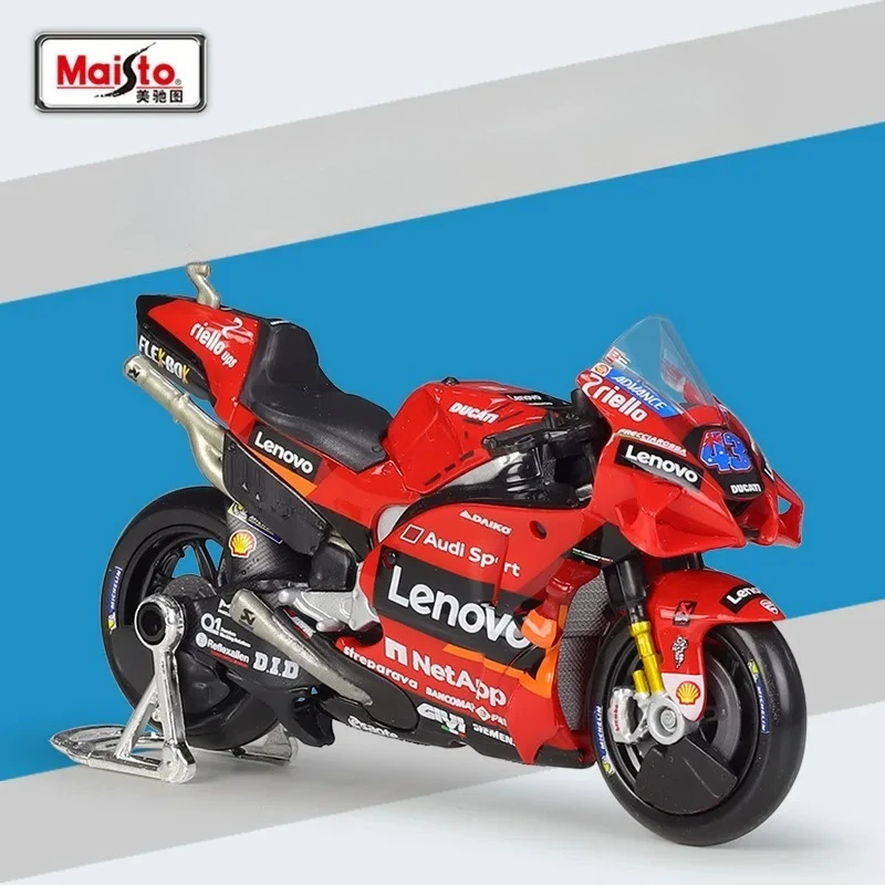 Maisto 1:18 2021 Ducati Desmosedici Lenovo Team Imitation Alloy Racing Cars Motorcycle Models Toys Diecast Alloy Car Model Colle