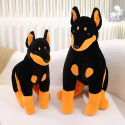 Hot High Quality Simulation Dog Plush Toy Stuffed Lifelike Doberman Puppy Doll Home Decor Cartoon Kids Boy Girl Birthday Gift