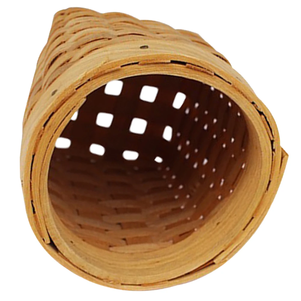 

Sturdy Woven Pen Holder For Desk Storage Vertical Brush Organizer Basket Pencil Cup Makeup Wood Stationery Holder