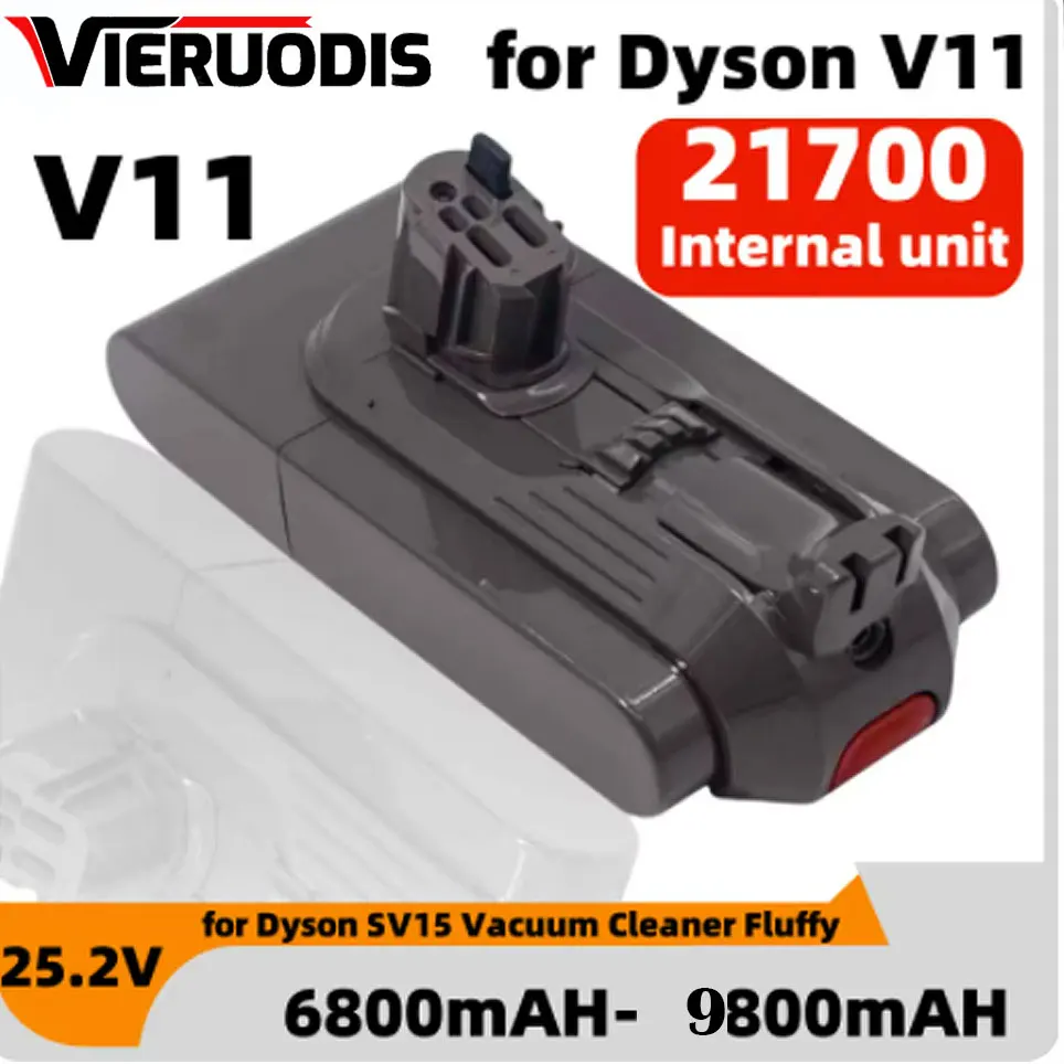 

For Dyson Vacuum V11 SV15 Battery Absolute V11 Animal Li-ion Vacuum Cleaner Rechargeable Battery Super Lithium Ion Cell 6800mAh