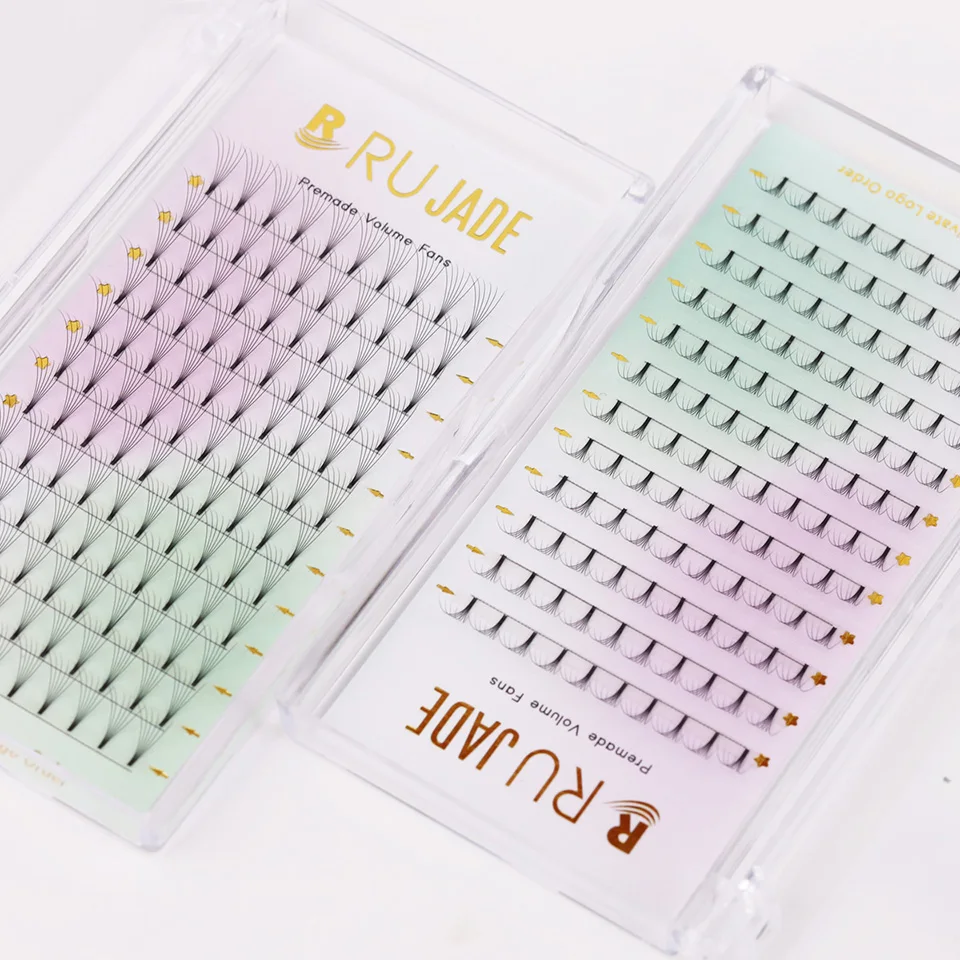 Rujade 0,07/0,10 mm Kurzer/Langer Stiel Korea Vorgefertigte Russische Volumen-Wimpern Vorgefertigte Fächer Professionelle Mega-Volumen-Wimpernverlängerungen – Detail 15