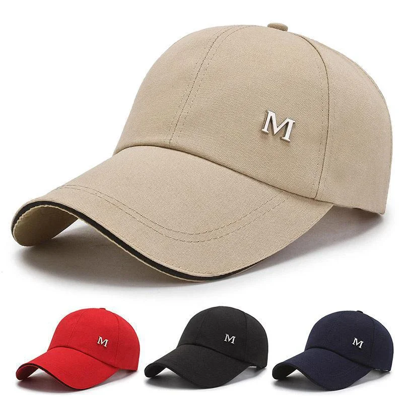 Men Women Baseball Cap Summer Cotton Hat Snapback Hip-Hop Cap Adult Sport Sun Hat Casual Long Brim Sunscreen Golf Cap Baseballs