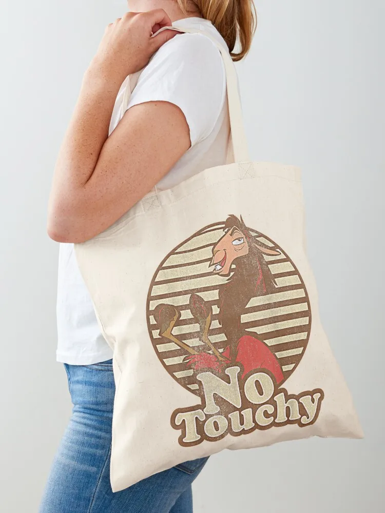 Vintage Distreesed New Gr.Kuzco Llama No Touchy Tote Bag Big bag women tote bag men