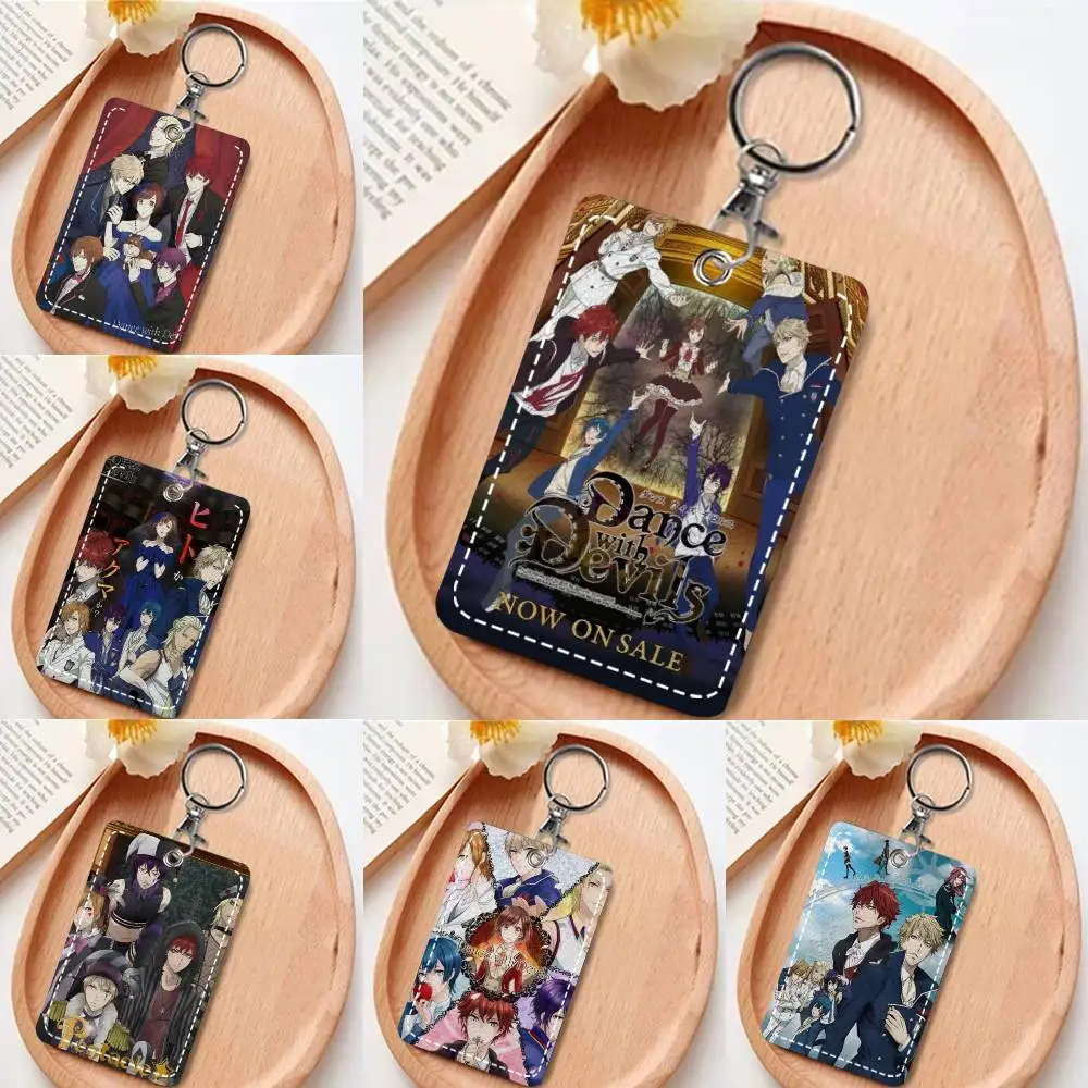 

Кожаный картхолдер-брелок для карт доступа и ключей с дизайном «Аниме D-Dance With Devils»