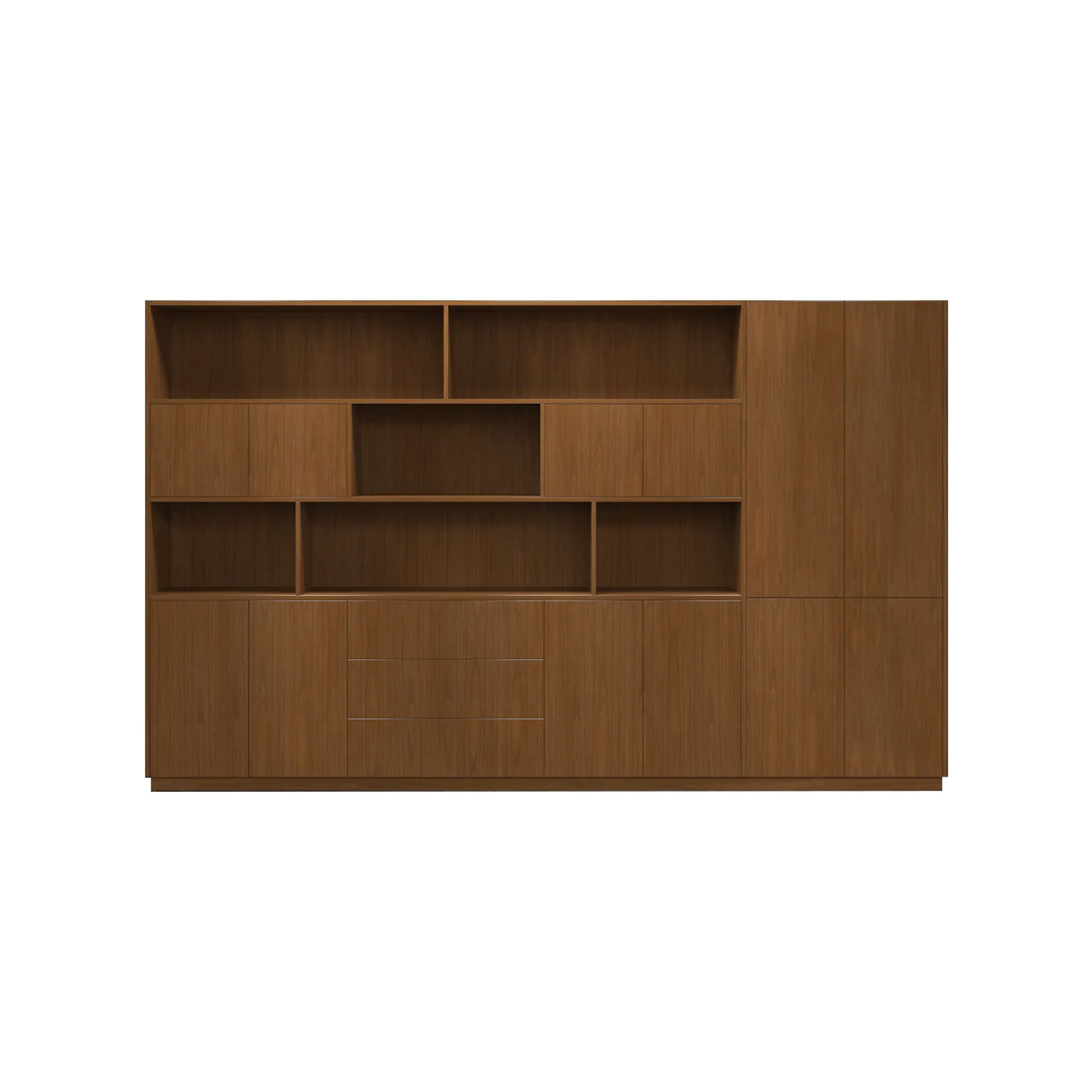Factory Modern Design Furniture Office Workstation Filing Cabinet Storage Wooden Open Shelf 3 Compartment for Executive Office