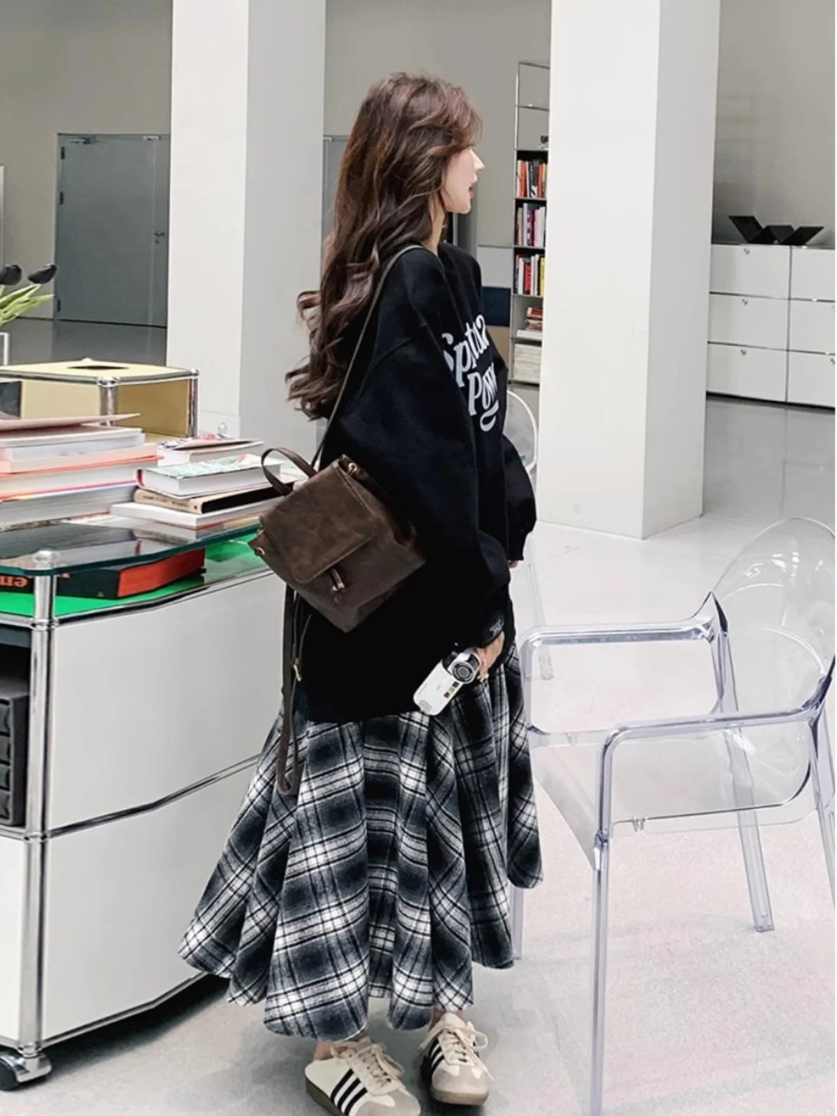 Bla round Ne Long Sve Letter Sudadera Mujer Faionable Sli Otoño Invierno Lazy Sle Ropa de abrigo de moda