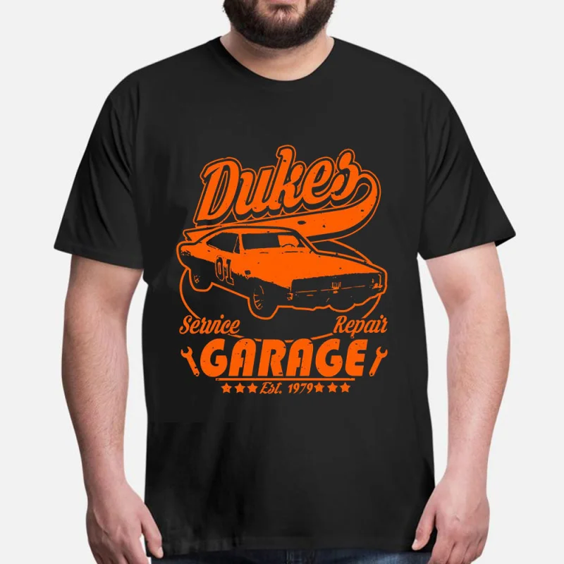 

Vintage Dukes Garage General Lee 01 Gift t shirt Retro movie Dukes Of Hazzard Graphic Clothes Short Sleeve All size Tee S-6XL