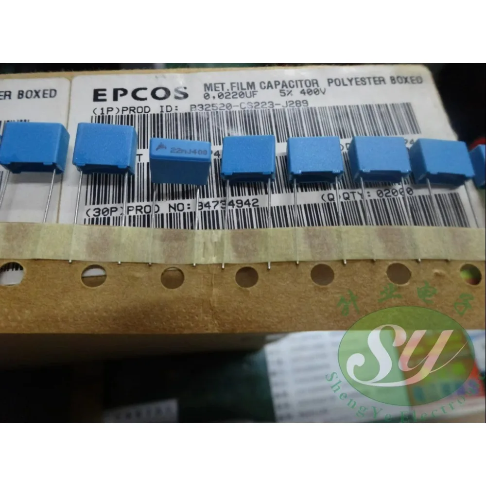 

20PCS EPCOS 0.022uf/400v 22nf 223 brand new 7.5mm film capacitor B32520C6223J