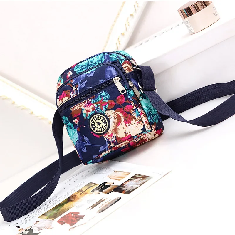 Women\'s Small Square Bag New Style Nylon Casual Printing Portable Diagonal Polyester Bags Multi-layer Ladies Shoulder Wholesale