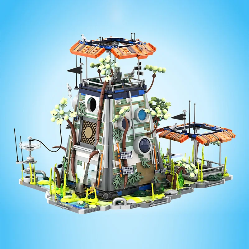 City Street View Model MOC Building Bricks Cyberpunk Neon Wastes Modular Technology Children Holiday Gifts Assemble Toys Suit view 3