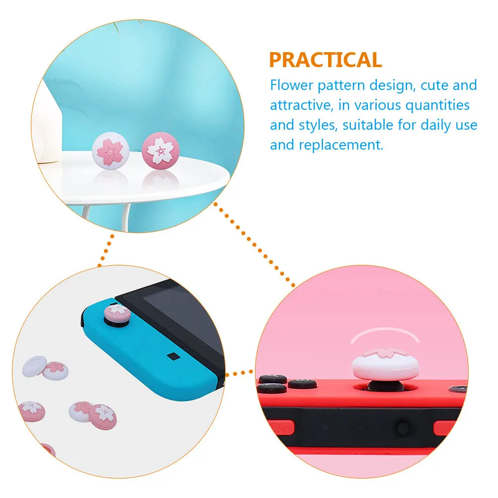 

20pcs Silicone Thumb Joystick Cap Flower Non Slip Grip Cover For Game Machine Analog Stick Protection Rocker Cap