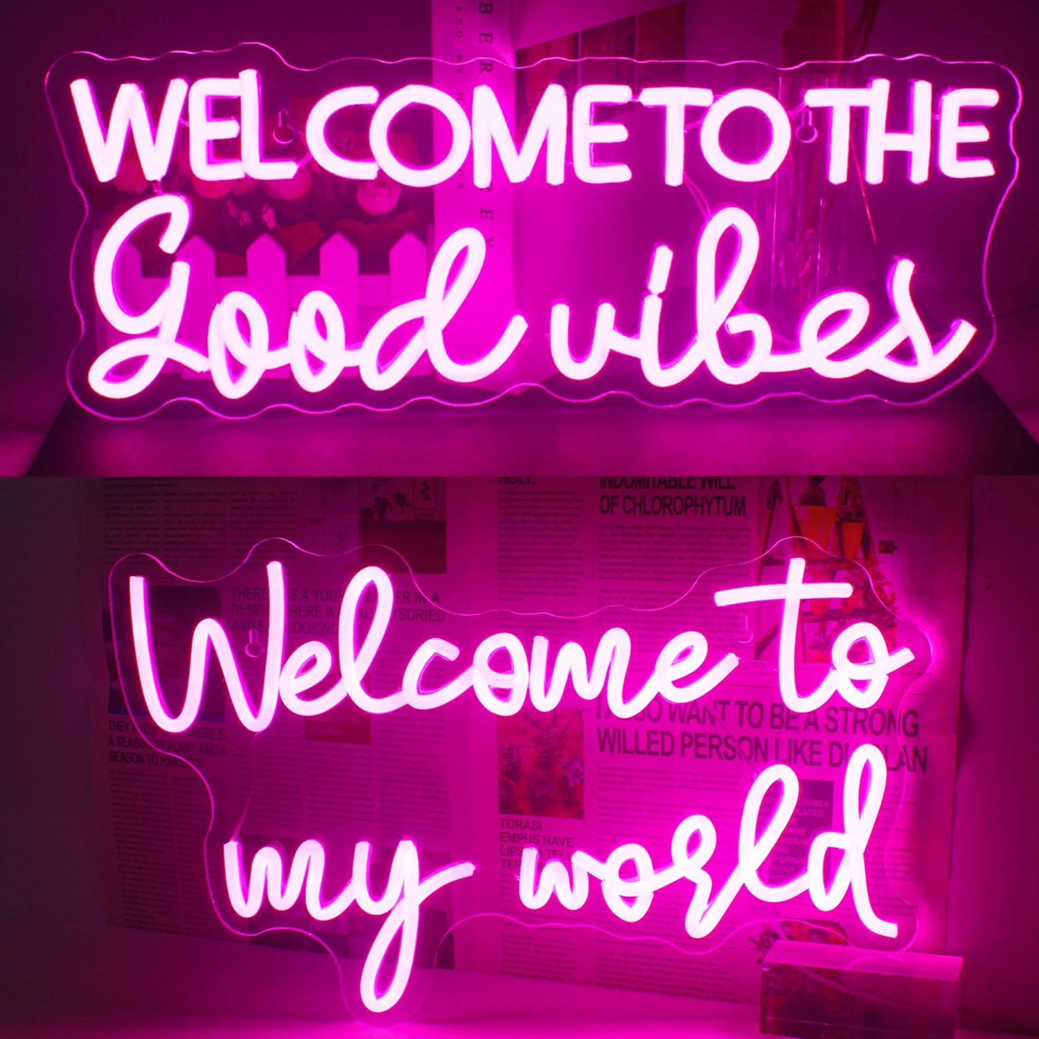 

Welcome to The Good Vibes Neon Sign Welcome to The my world Neon Lights for Bedroom Home Bar Man Cave Game Room Party Wall Decor