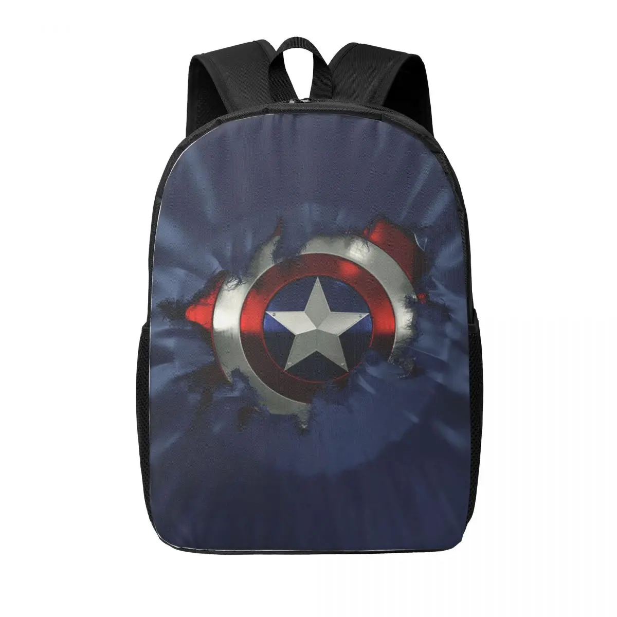 Custom Captain America Shield Blue Backpacks for Women Men College School Students Bookbag Fits 15 Inch Laptop Bags