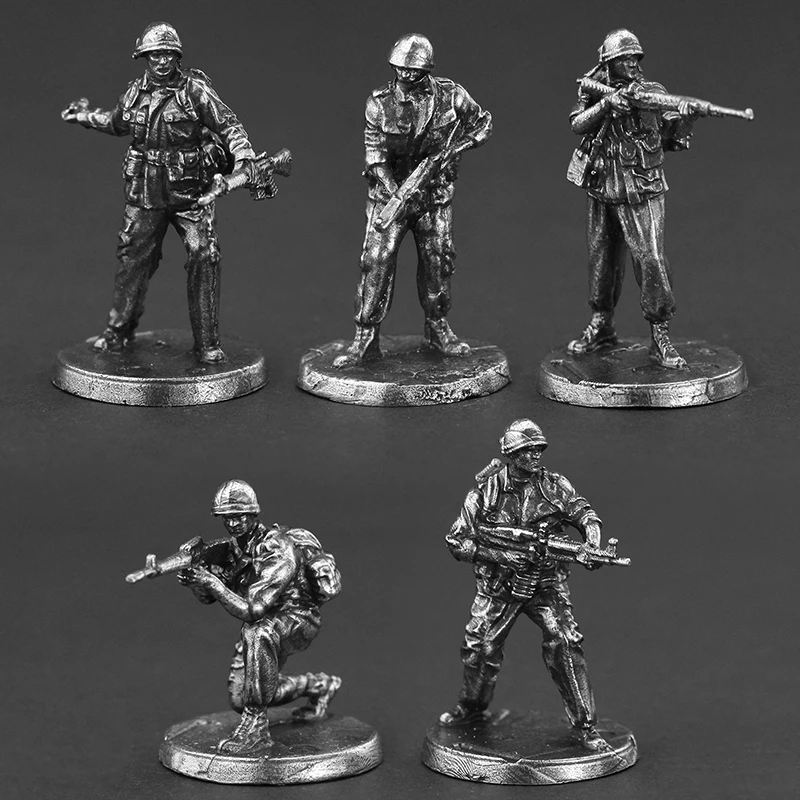 Cupronickel Metal Vietnam War Military Soldier Model Action Figures Board Game Piece Miniature Ornament Accessories Figurine