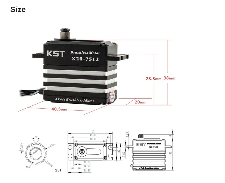 X20-7512 Brushless High Power Servo 82Kgf.cm 0.11sec for Large Scale RC Model Industrial demanding tasks