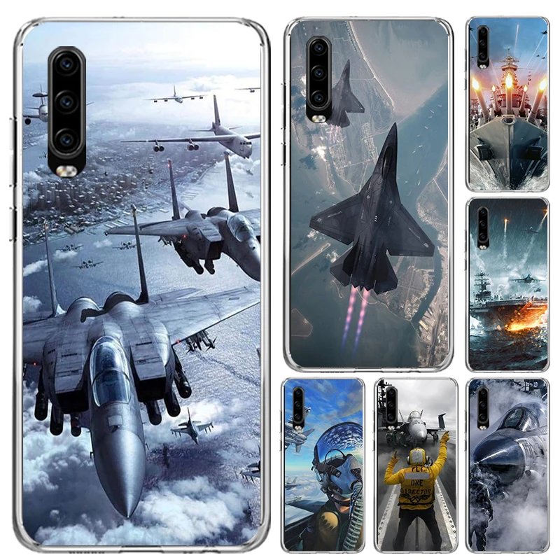 Military Aircraft Warship Fighter Phone Case for Huawei P40 P30 P20 P10 Pro Mate 20 10 Lite P Smart Z Y5 Y6 Y7 Y9S Soft Funda Pr