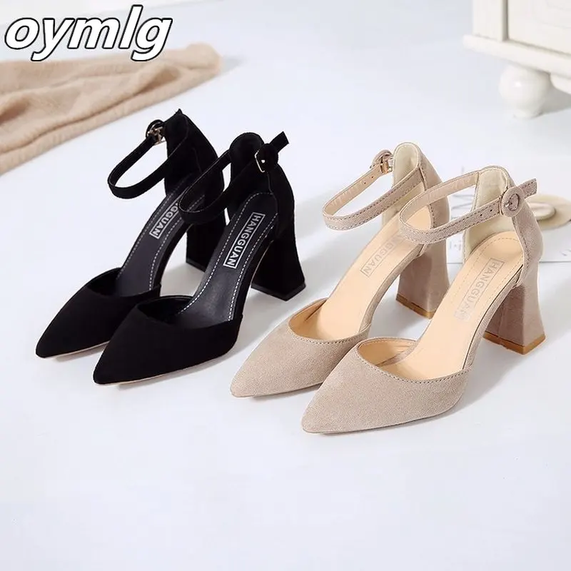 Spring summer new 2020 fine with single shoes shallow mouth ladies pointed sandals women fashion comfortable high heels