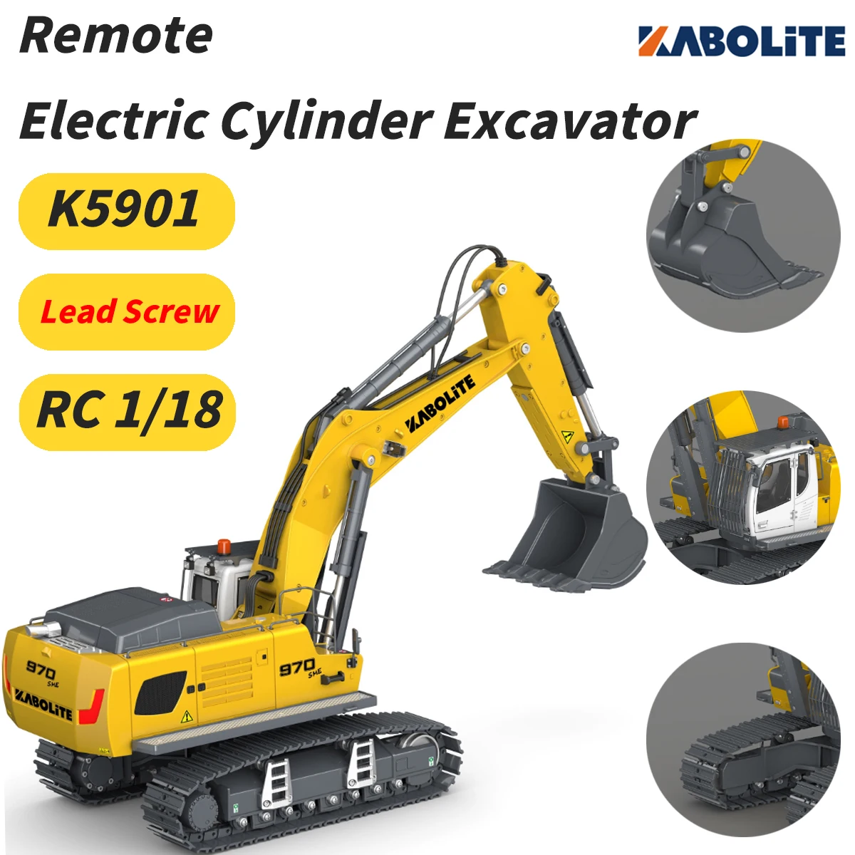 

KABOLITE 1/18 RC Экскаватор Дистанционный электрический цилиндрический экскаватор K5091-100S RTR Ходовой винт с электрическим грейфелем Игрушки из сплава Модель