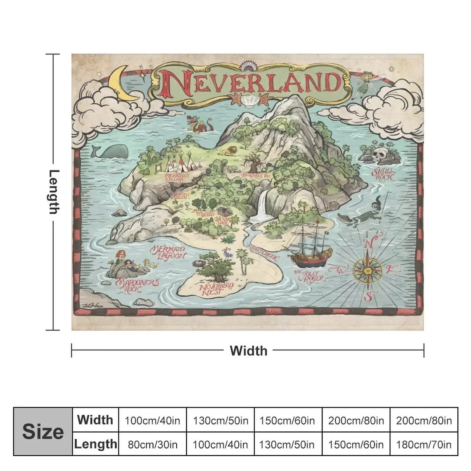 Neverland Map Throw Blanket decorative Decorative Beds Extra Large Throw Blankets