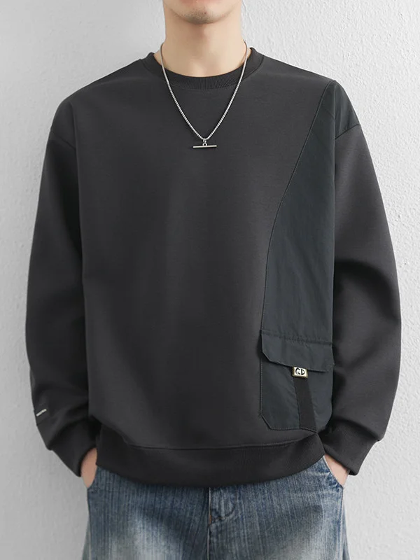 

Casual Loose Long Sve Men's Hoodie ket Design Breathable Comfortable Spring Faion Knitted Cotton Polyester Blend