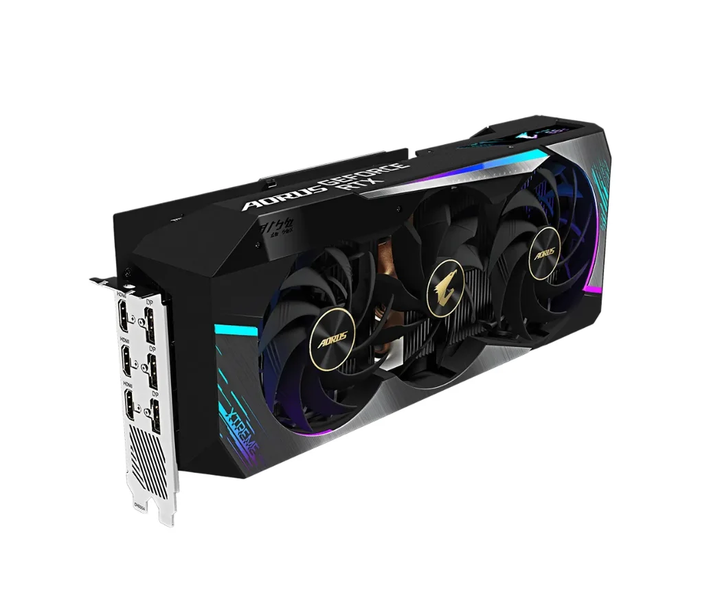 GIGABYTE NVIDIA AORUS RTX 3080 10GB GDDR6X 320bit GV N3080AORUS X 10GD Graphics Card PCI-E4.0 DP HDMI 8pin For Desktop PC Gaming
