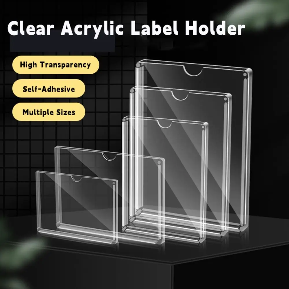 

High Quality Acrylic Label Holder Self-Adhesive Double Layer Card Holder Clear Multifunctional Photo Frame Card Display