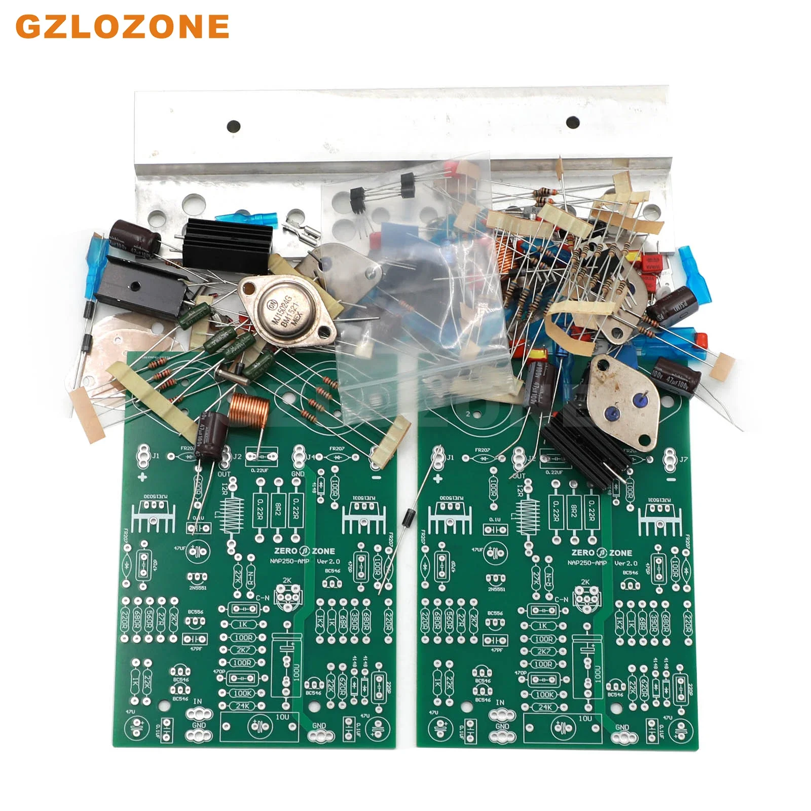 GZLOZONE زوج واحد NCC200 قاعدة مكبر كهربائي على المملكة المتحدة NAIM NAP250 80 واط + 80 واط لتقوم بها بنفسك عدة/اللوحة النهائية مع المشتت الحراري من الألومنيوم Type-F