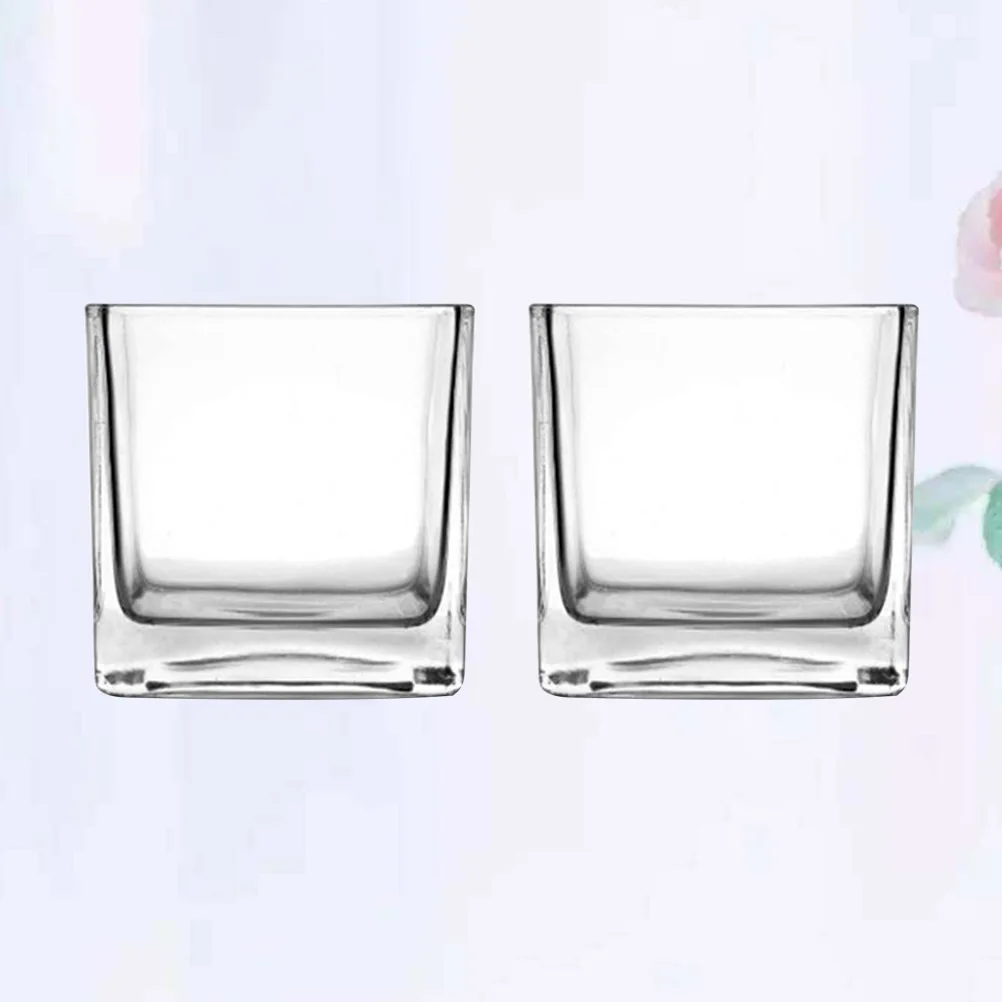 

2 Pcs Desktop Decor Ornament Plant Flower Glass Container Pots for Outdoor Plants
