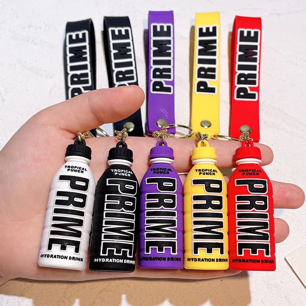 Fashion Prime Drink Bottle 3D Model Keychain for Women Couple Bag Pendent Keyring Car Key Accessories Jewelry Children Toy Gifts view 4