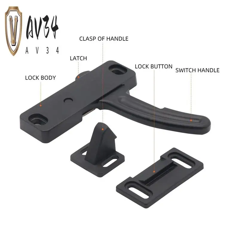 

AV34-RV Screen Door Latch Set Aluminum Alloy Universal Fit Door Latch Handle Set For Cargo Trailer RV Accessories