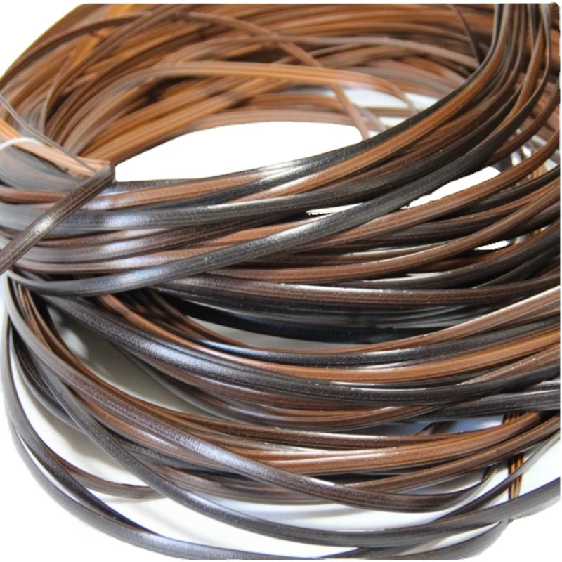 70Meters(500g) Width:8mm Coffee Gradient Flat Synthetic Rattan Weaving Material Plastic Knit Repair Chair Table PE Rattan