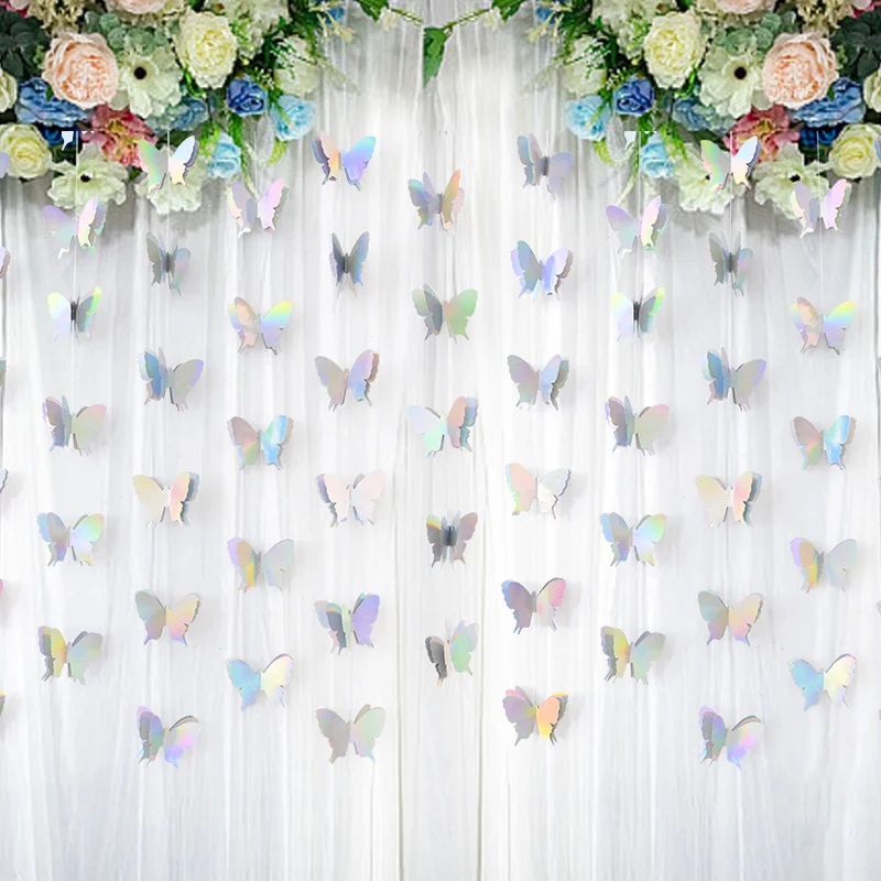 3d Schmetterling Papier Banner für Hochzeit Geburtstags feier DIY hängende Girlande Baby party allmählich bunte Vorhang Party Dekor Versorgung – Detail 12