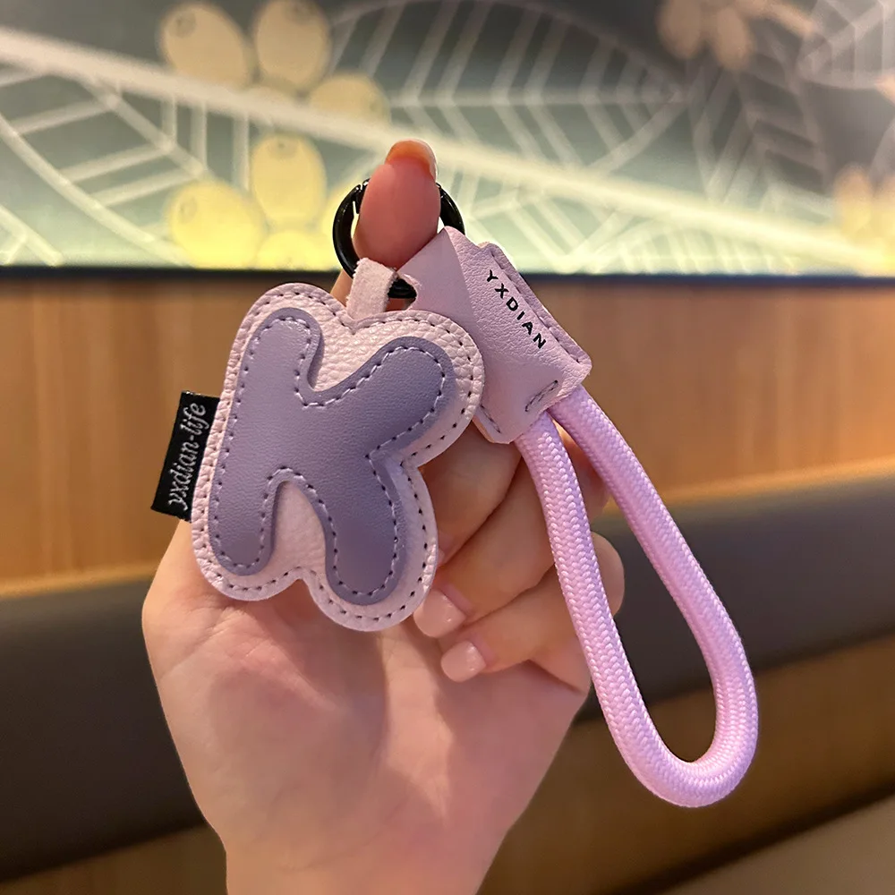 Mixed Color Pu Leather Letter Key Chains A-Z Initial Alphabet