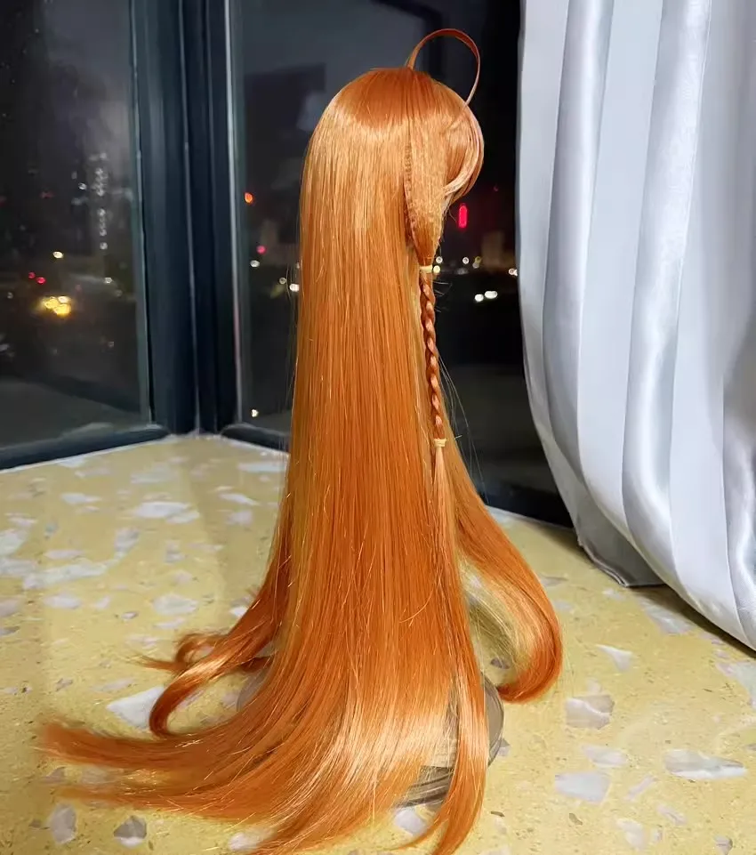 Game Lolita Girl Role Cos Handmade Carrot Styling Hair 1/3 1/4 BJD Hair Wig Headwear Cosplay KN Gift