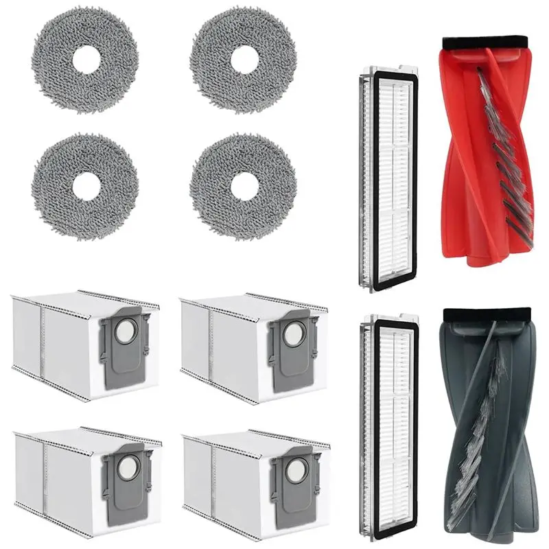 

AT21-Для Roborock Qrevo Curv - Комплект сменных аксессуаров для робота-пылесоса: роликовые щетки, фильтры, насадки для влажной уборки, мешки для сбора пыли