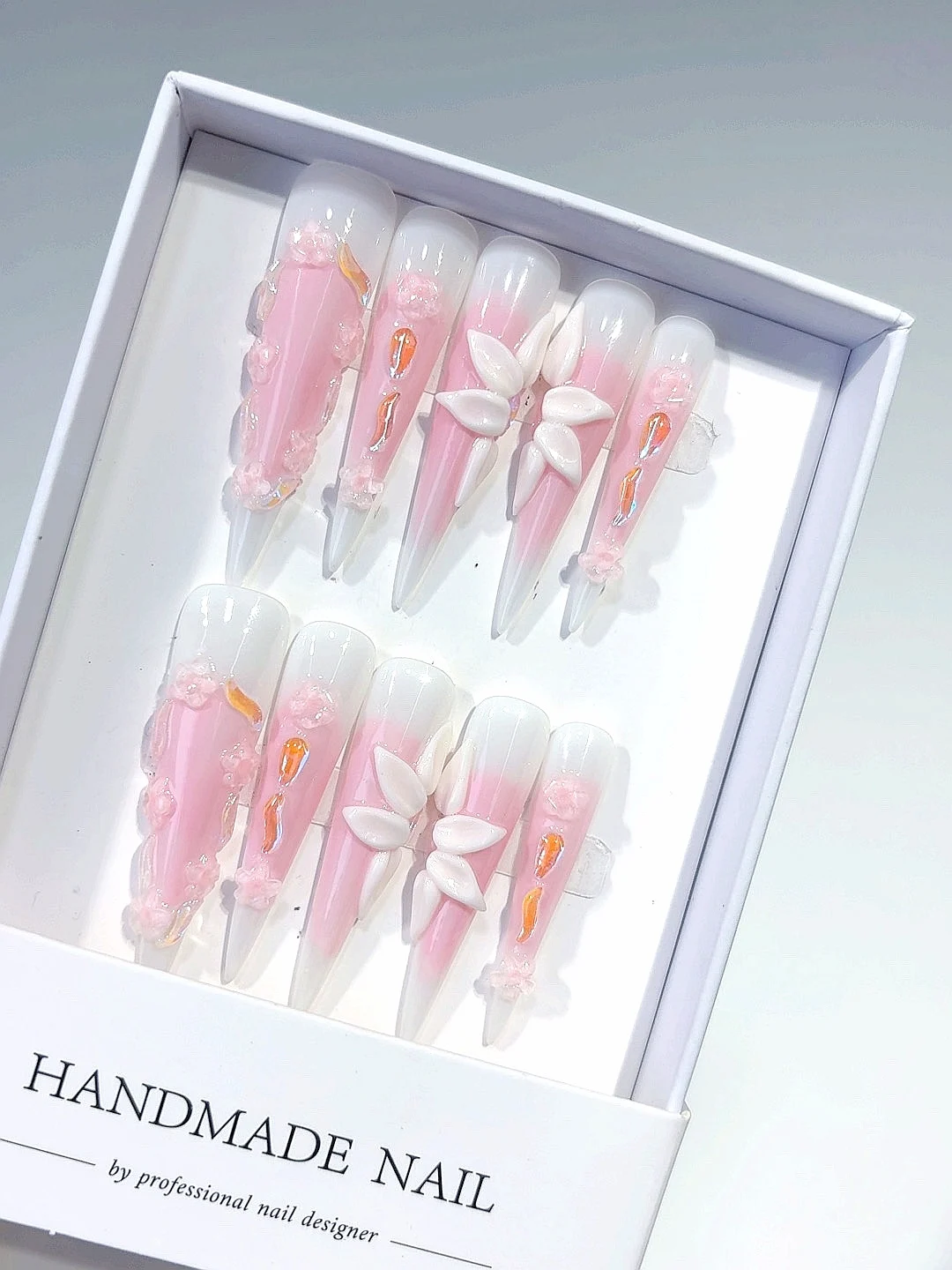 

5 см светло-розовый маленький бриллиант дизайн ногтей длинный остроконечный стиль модный маникюр (Jsa12)