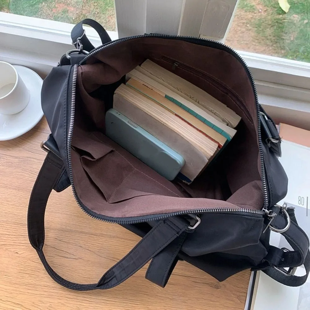 

Водонепроницаемая дорожная сумка на молнии, повседневная нейлоновая сумка-даффл для поездок на работу, вместительная простая сумка через плечо на каждый день