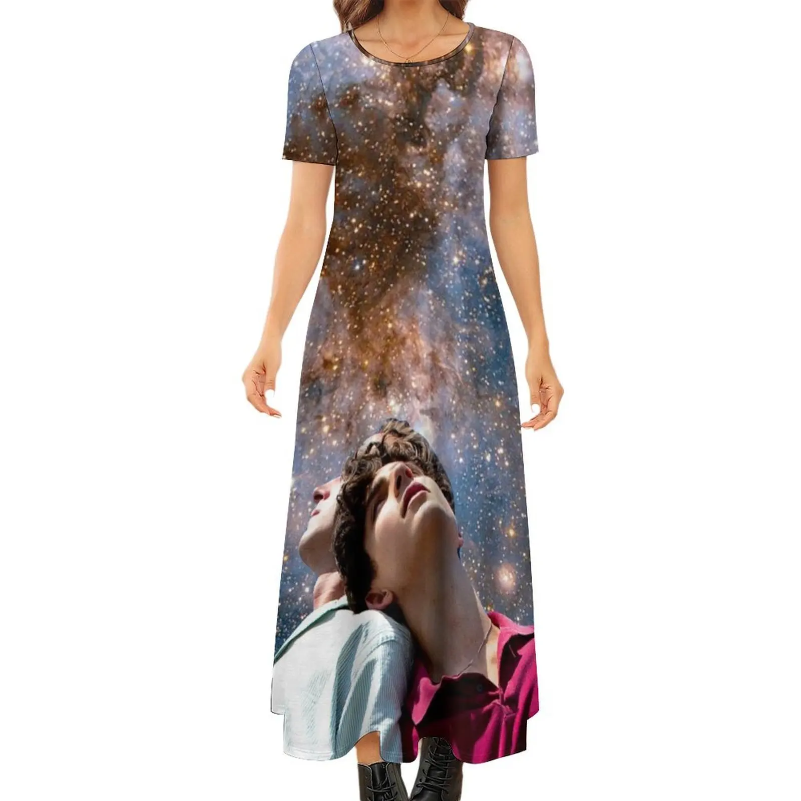 

We had the stars, you and I Round Neck Short Sleeve Dress dress for women summer dresses ladies 2024