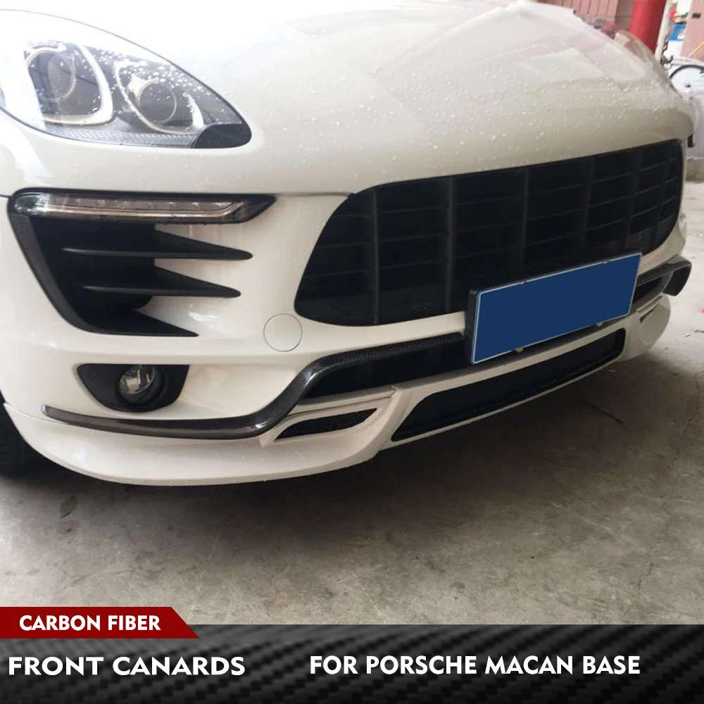 

Для Porsche Macan Base 2014-2017: Накладки на передние воздухозаборники, сплиттеры, элементы обвеса, карбоновые канарды на передний бампер, накладки на крылья